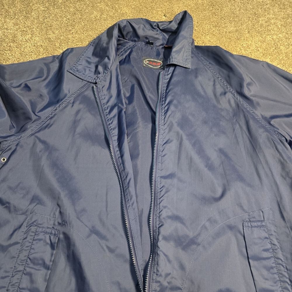 Vintage Dunlop Windbreaker Jacket Men's Size L‎ Navy Blue Short Sleeve Zip Up... - Picture 9 of 16